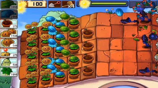 Plants vs. Zombies: Gameplay Walkthrough Part 29 - Survival Roof (iOS Android) смотреть онлайн