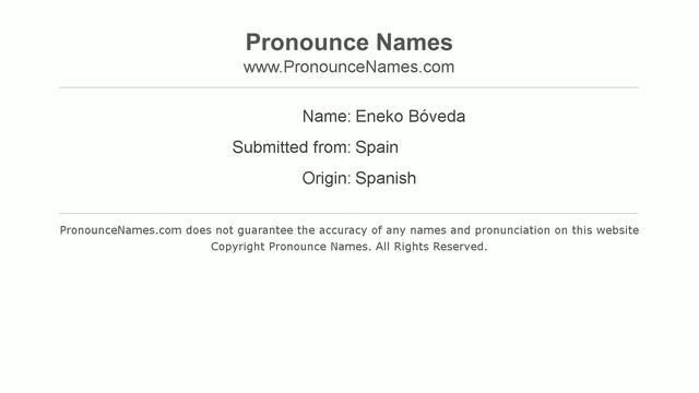 How to pronounce Eneko Bóveda (Spanish/Spain) - PronounceNames.com смотреть онлайн