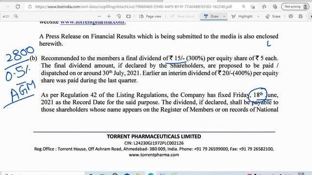 TORRENT PHARMA SHARE DIVIDEND 2021 RECORD DATE смотреть онлайн