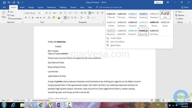 How to Apply Styles in Microsoft Word 2016 Urdu Tutorial with fiza asim смотреть онлайн