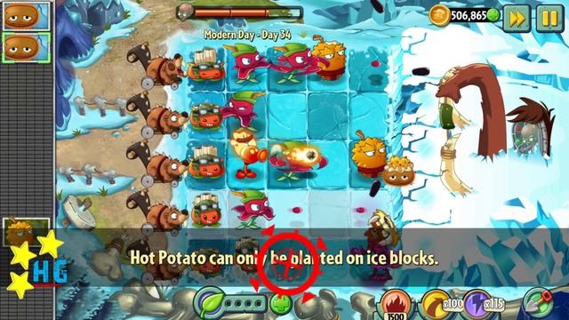 Plants vs Zombies 2 - Modern Day - Day 34 BOSS [Frostbite Caves] No Premium смотреть онлайн
