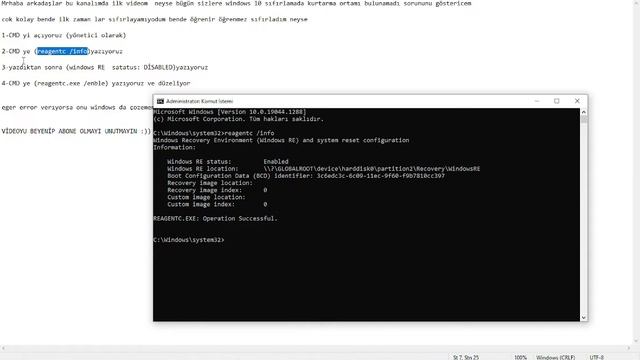 windows 10 sıfırlama kurtarma ortamı bulunamadı hatası çozumu %100 смотреть онлайн