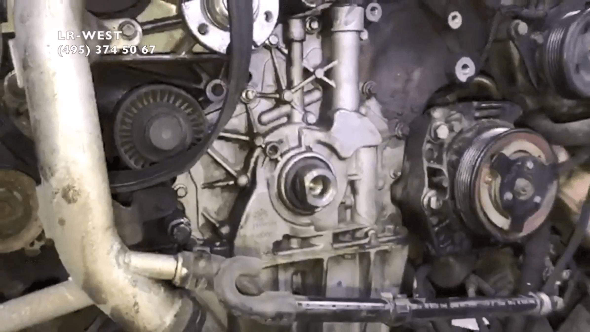 Течь масла на дизельном двигателе Range Rover 4.4 TDV8 смотреть онлайн