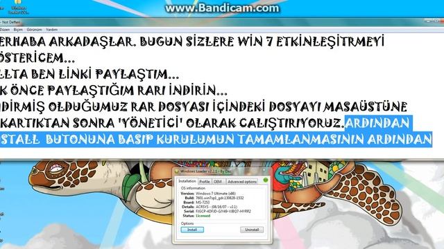 WİNDOWS 7 ETKİNLEŞTİRME смотреть онлайн