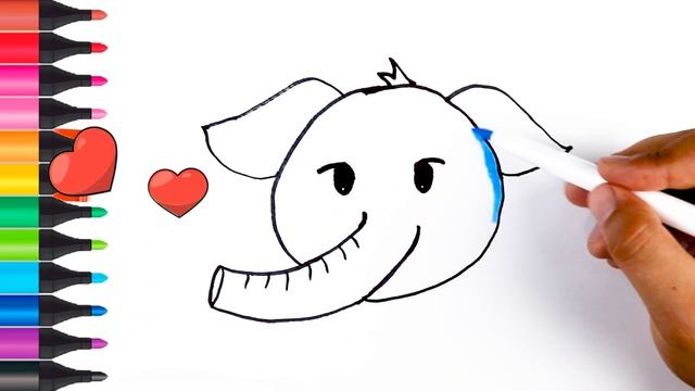 Рисование слон для детей | Bolalar uchun rasm chizish | Draw a elephant for kids смотреть онлайн