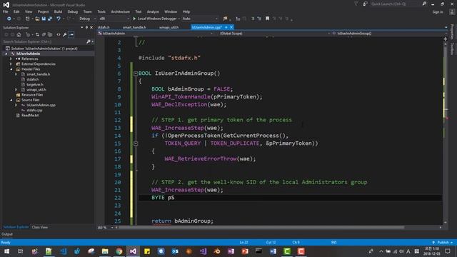 Windows API 12 - How to test if the user of a process is in the Administrators Group смотреть онлайн