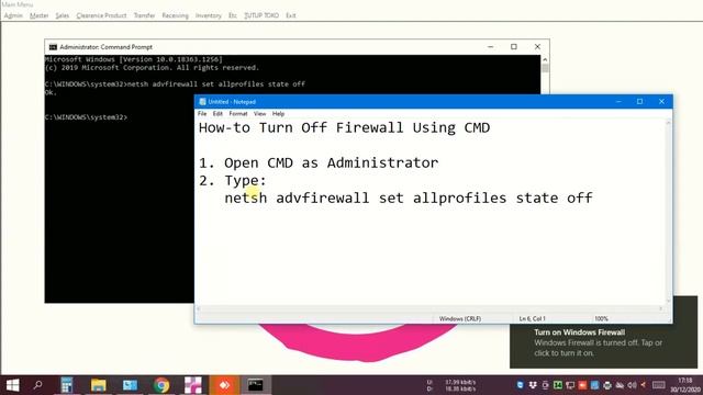 How To Turn Off Windows Firewall using CMD (Command Line) смотреть онлайн