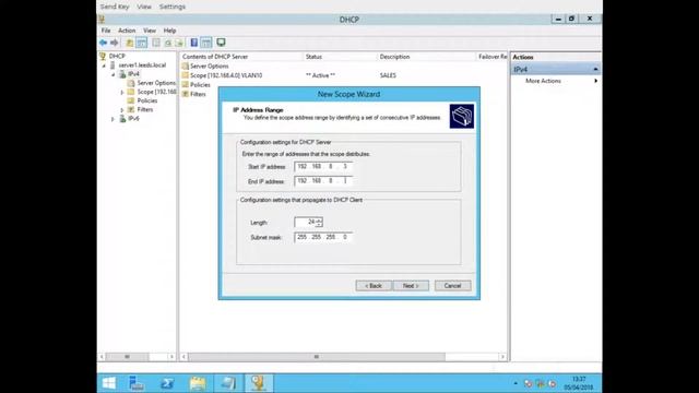 Windows 2012 creating DHCP Scopes смотреть онлайн