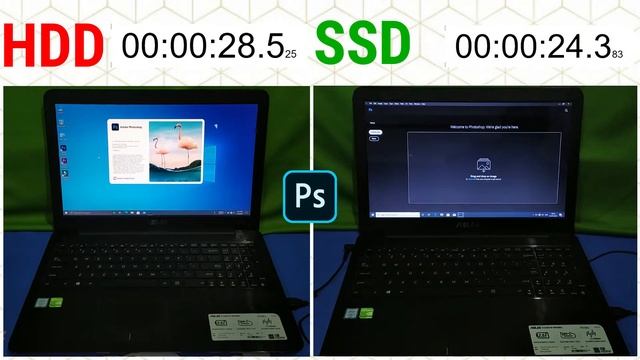 Photoshop Opening Speed Test HDD vs SSD смотреть онлайн
