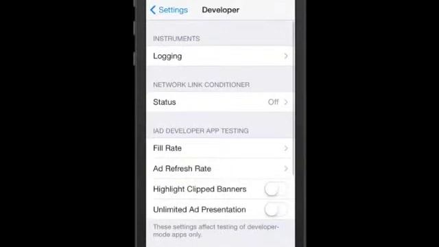 IOS 7 Dev Settings смотреть онлайн