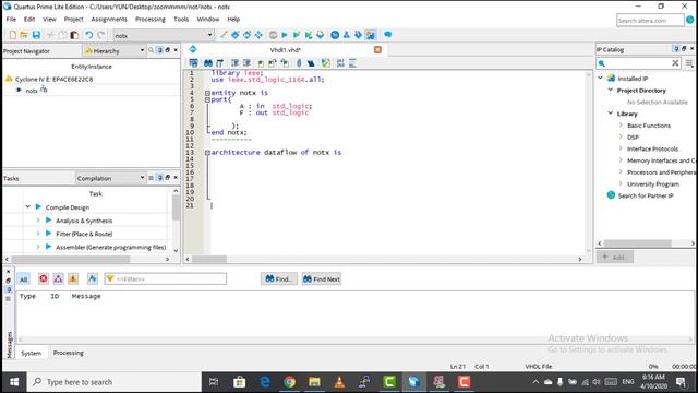 FPGA Tutorial 1: Getting started with VHDL for Absolute Beginners about NOT GATE смотреть онлайн