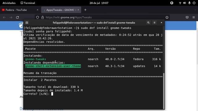 GNOME Tweaks no Fedora para acessar configurações avançadas смотреть онлайн