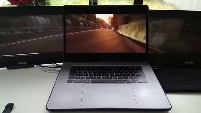 Macbook Pro with 2 external Asus MB169C+ screens running Steam on Windows using an external SSD смотреть онлайн