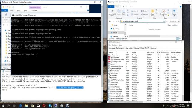 PSexec remote file distribution and execution on Windows 10 using a batch file,. смотреть онлайн