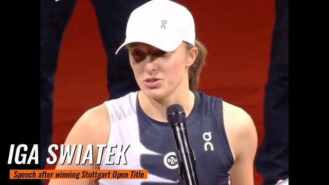 IGA SWIATEK SPEECH AFTER WINNING STUTTGART OPEN TITLE! смотреть онлайн