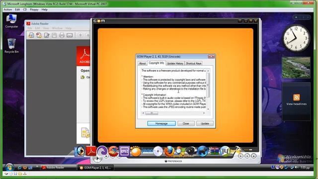 Microsoft Longhorn (Windows Vista RC2) Build 5744 in Virtual PC 2007 смотреть онлайн