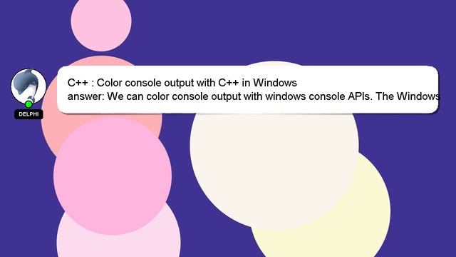 C++ : Color console output with C++ in Windows смотреть онлайн