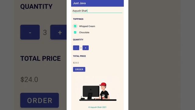 JustJava : The Coffee ordering Android app ☕️ смотреть онлайн