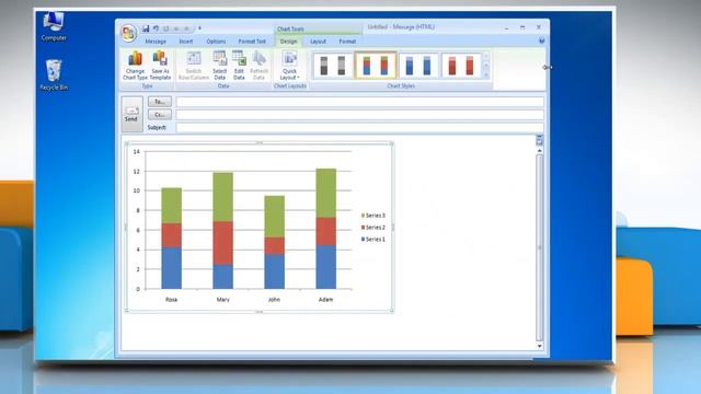 How to make a Column (Vertical Bar) Graph in Microsoft® Outlook 2007 смотреть онлайн