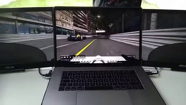 Macbook Pro with 2 external Asus MB169C+ screens running Steam on Windows using an external SSD смотреть онлайн