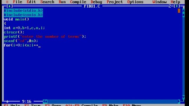 C PROGRAM TO GENERATE FIB0NACCI SERIES | TURBO C COMPILER | WINDOWS 7,8,9,10,10PRO,11. смотреть онлайн