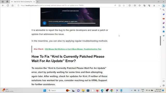 How To Fix “Krnl Is Currently Patched Please Wait For An Update” Error смотреть онлайн