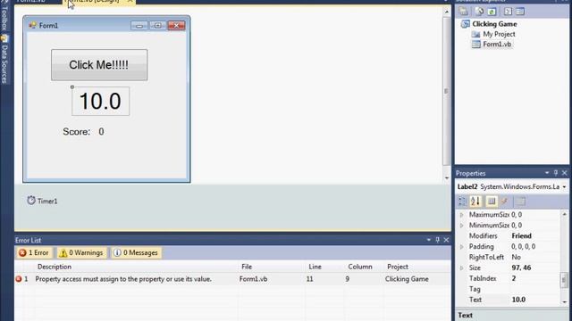 How to make a Clicking Game on vb.net смотреть онлайн