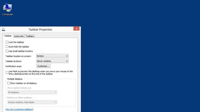 Windows 8.0 Professional - Group Similar Buttons on the Taskbar смотреть онлайн
