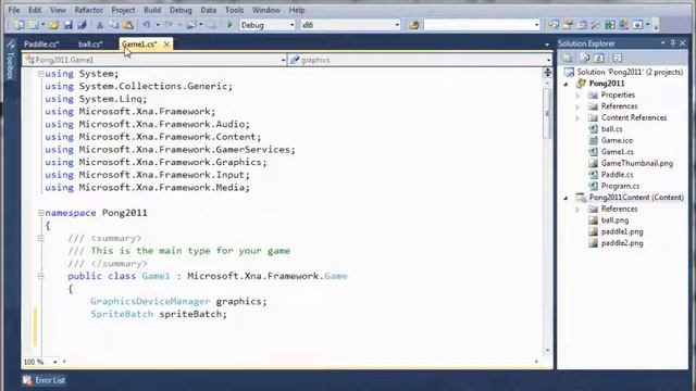 Pong2011: Starting, Classes, and adding code смотреть онлайн