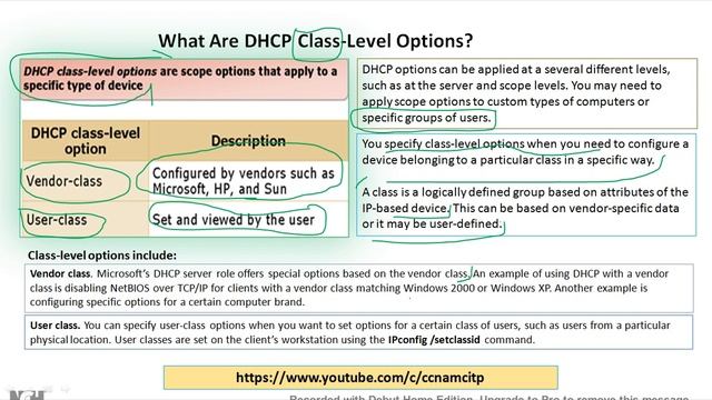 What Are DHCP Class Level Options !! Vendor class !! User class !! смотреть онлайн