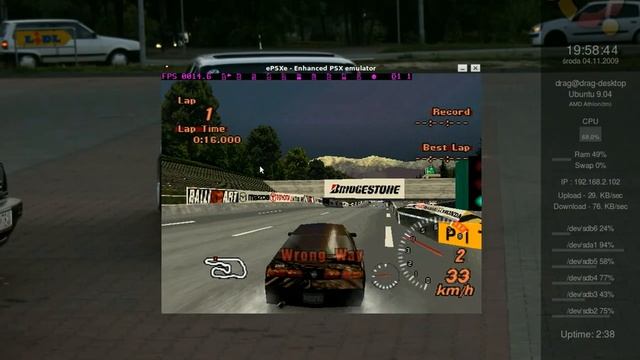 Gran Turismo 2 on Ubuntu 9.04 смотреть онлайн