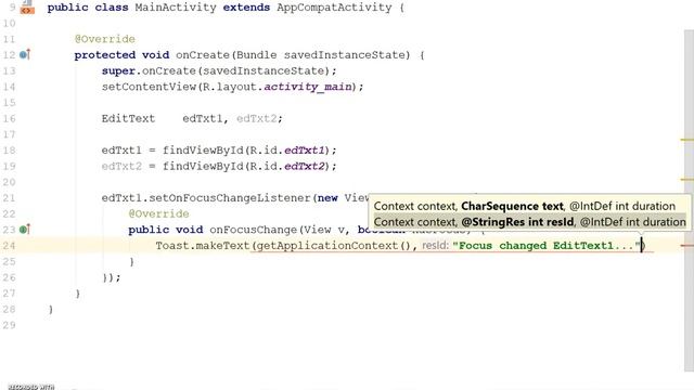 FocusChangeDemo смотреть онлайн