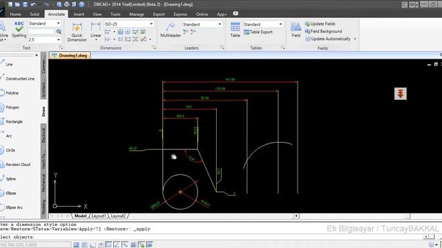 ZWCAD+ 2014'te ölçümlendirmeler смотреть онлайн