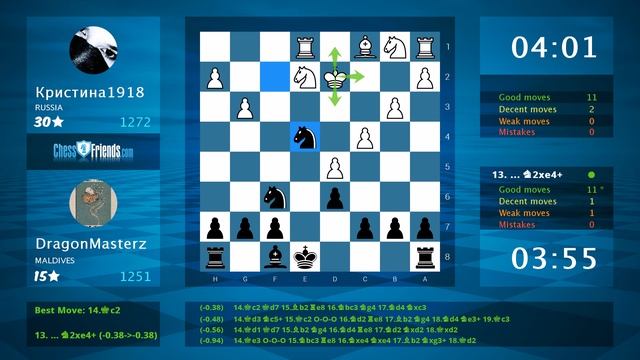 Chess Game Analysis: Кристина1918 - DragonMasterz : 0-1 (By ChessFriends.com) смотреть онлайн