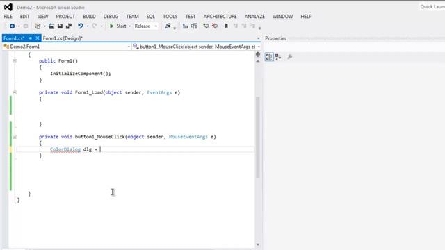 Visual C# Color Dialog Control смотреть онлайн