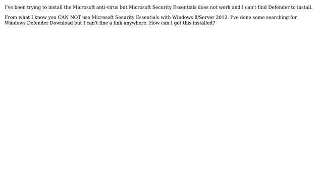 Install Windows Defender on Windows Server 2012 смотреть онлайн