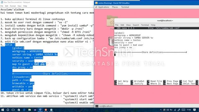 konfigurasi samba server di Linux dan sharing file ke client Windows dengan menggunakan virtual box смотреть онлайн
