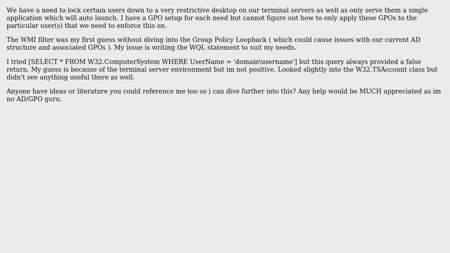 WMI Filter in GPO by UserName/UseGroup (2 Solutions!!) смотреть онлайн