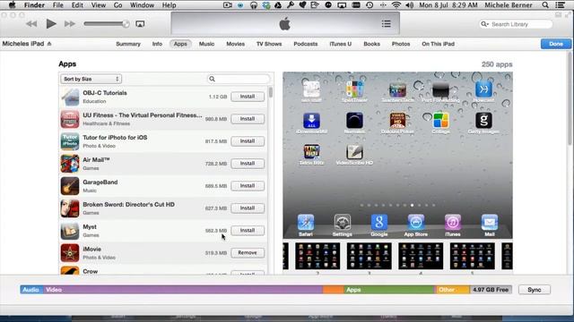 Sync the iPad to iTunes 11- The Apps Tab: Part 3 смотреть онлайн