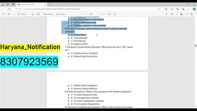 Computer & Windows Fundamental , Networking Mock test Solution for CPLO Stage 2 Haryana Exam смотреть онлайн