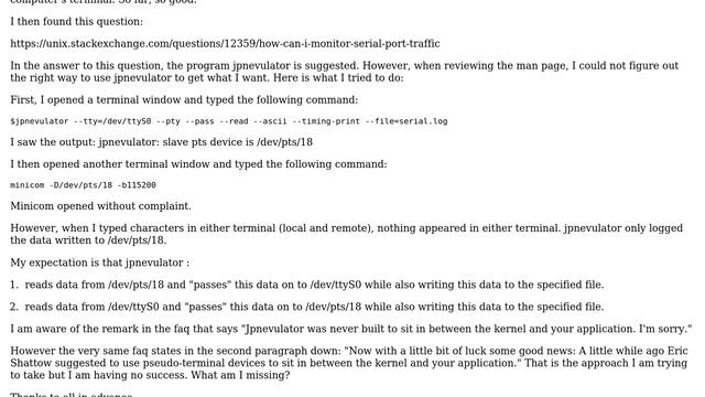 How do I use jpnevulator to capture and log the serial traffic between an application and... смотреть онлайн