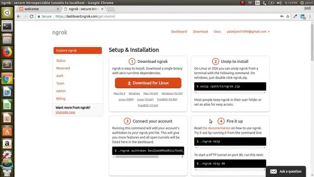 Use laptop as server for hosting website.(ngrok)(Ubuntu) смотреть онлайн