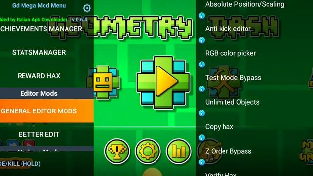 Geometry dash Mega Mod Menu 310+ Features Download 2.11 смотреть онлайн