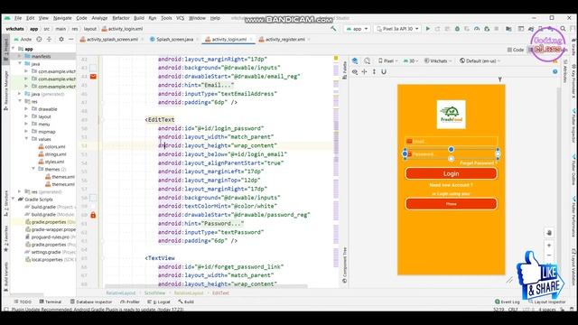 splash screen,login and signup page code : android studio смотреть онлайн