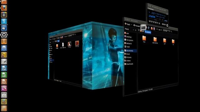 Ubuntu 11.04 64bit Unity With Compiz 3D Cube And Effects смотреть онлайн