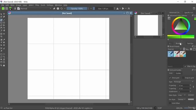 Pixel art tutorial 02 (setting up krita) смотреть онлайн
