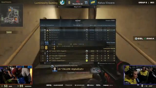CS GO Luminosity vs NaVi Inferno ESL ESEA Pro League Season 2 Finals Group B смотреть онлайн