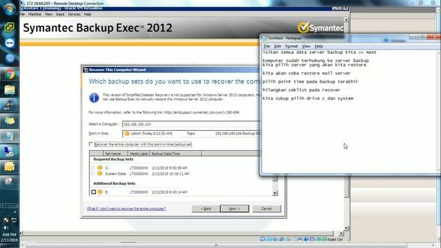 [TUTORIAL | S#7] - Melakukan Simplified Disaster Recovery Symantec Backup Exec 2012 смотреть онлайн