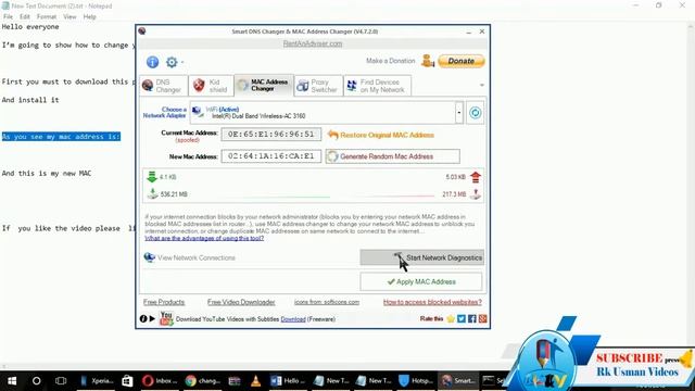 How to Change MAC address on windows, ByPass Mac on Wireless network By RkUsmanVideos смотреть онлайн