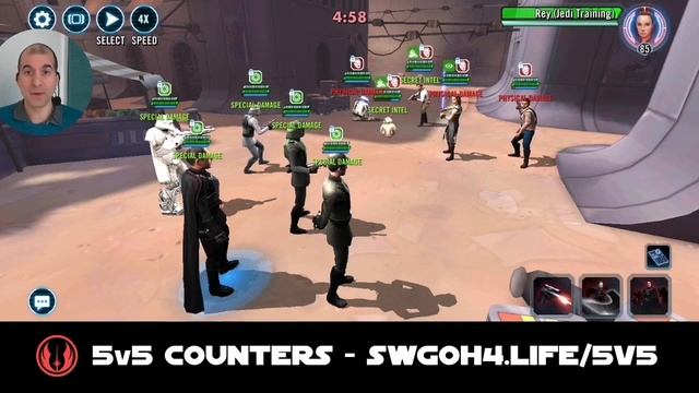 5v5 - Imperial Troopers vs Rey (JT) | SWGOH GAC IT vs RJT Counter смотреть онлайн